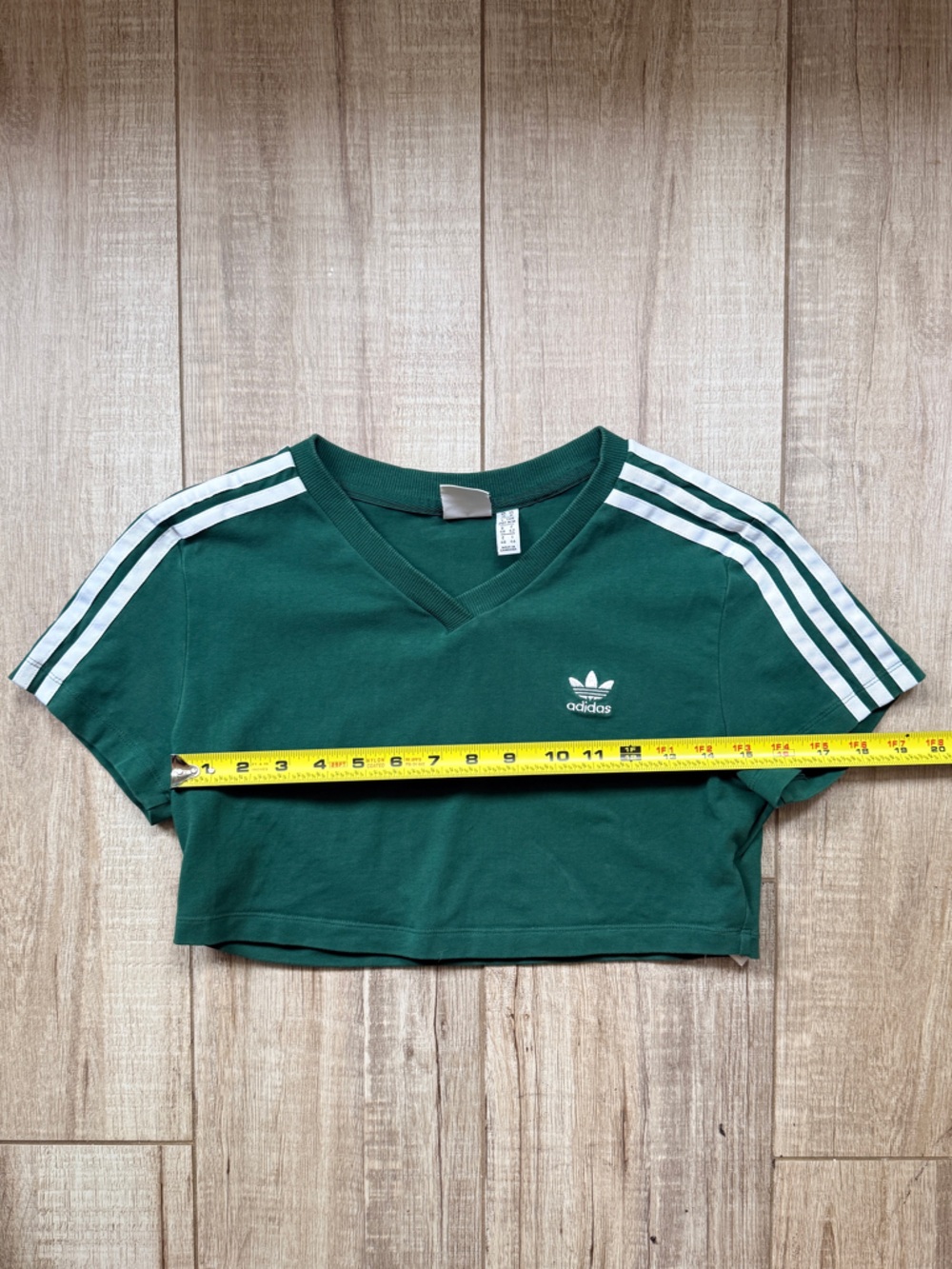 Adidas Originals Retro V-Neck Crop Top Collegiate Green M - Picture 4 of 8